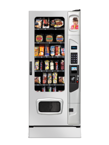 Alpine Combi 3000 frozen food vending machine with platinum door styling and kick panel options.