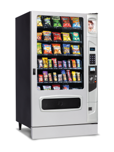 Mercato 5000 snack with optional platinum silver door styling and kick panel left quarter view.