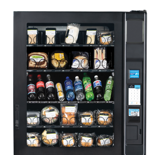 The Evoke Elevator Food Vending Machine from U-Select-It with 7 inch display