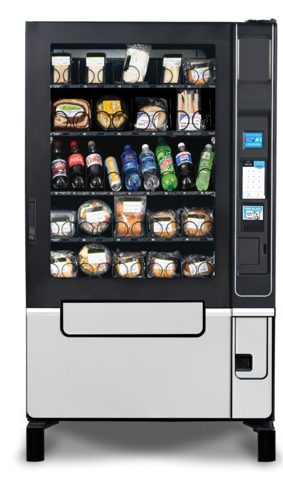 The Evoke Elevator Food Vending Machine from U-Select-It with 7 inch display